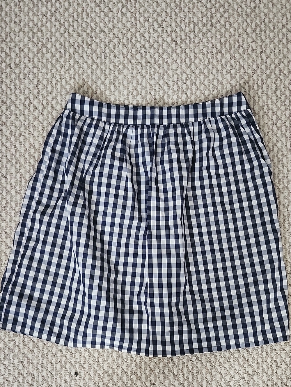 Navy & White Gingham Circle Skirt